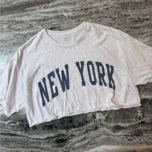 Tops - J.Gault Brandy Melville White Crop Top with New York Print